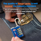 Dual-Opening: Key or Combination Access Lock, TSA Approved Locks for Luggage, Pelican case, Travel, Gym, School, Stainless Steel Shackle. (Blue 2 Pk) (2 Pk / Blue)