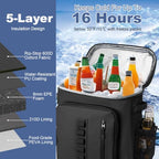 39 Can Leak Proof Insulated Backpack Cooler (Black)