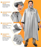 Rain Poncho for Adults (One Size / Grey)