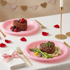 50 Pcs 10 Inch Pink Plastic Plates (Pink / 50 Pcs)
