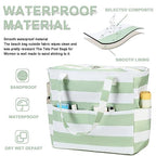 Waterproof Beach Tote Pool Bags for Women Ladies Extra Large Gym Tote Carry On Bag With Wet Compartment for Weekender Travel (Sage Green Stripe)
