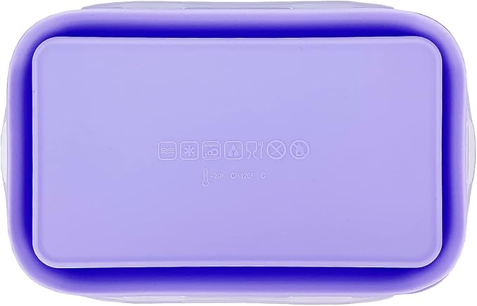 Purple Collapsible Sandwich Container, Silicone Lunch Container Bento Box - Image 6
