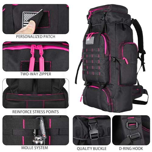 Hiking Backpack for Men 70L (70l-blackrose)