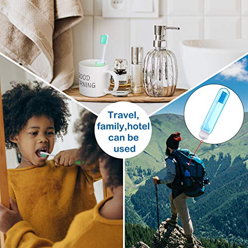 8 Pcs Travel Toothbrush Mini Foldable with Case (Bright Color)