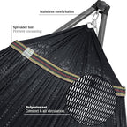 Combo Hammocks with Stand for Outside & Tree Straps (Combo - Black)