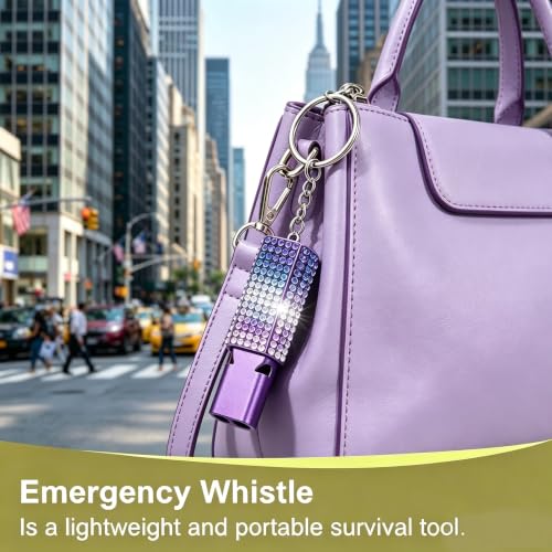Three Tube Whistle Aluminum Alloy Survival Whistle for Outdoor Needs Sports Referee Emergency (purple2pcs)