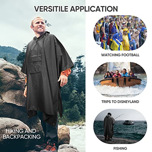 Hooded Rain Poncho for Adults (Parallelogram 1/4 Zipper)