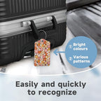 2 Pack Luggage Tag for Suitcase (Vintage Groovy Flowers)