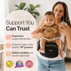 Original Hip Seat Baby Carrier for Babies & Toddlers up to 45 lbs (Black/Gold)