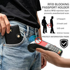 Passport Holder RFID Blocking Travel Wallet (Black)