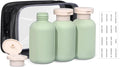 ASEVAT3.4oz 3Pcs Green Plastic Refillable Travel Shampoo and Conditioner by ASEVAT