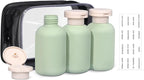 ASEVAT3.4oz 3Pcs Green Plastic Refillable Travel Shampoo and Conditioner by ASEVAT