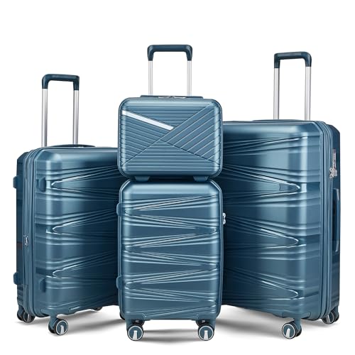 Luggage 4 Piece Sets (Peacock Blue(C))
