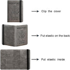 Passport Holder Cover Wallet Travel Essentials RFID Blocking Leather Card Case - Image 5