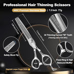 Professional Hair Cutting Scissors Kit (7.3 Inch / Silver Hair Scissors Kit)