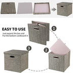Storage Bins with Lids (13×13×13/4pcs with lids / Coffee)