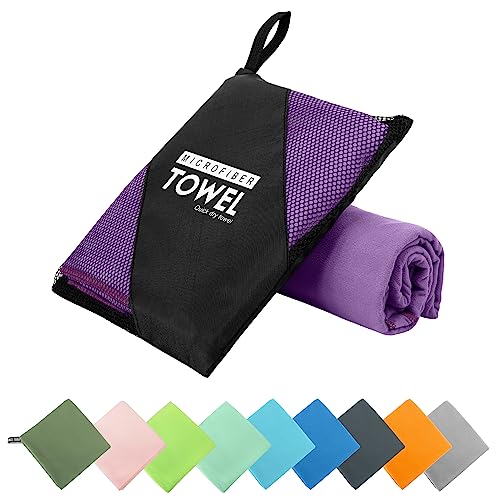 Microfiber Travel Towel (Purple / S:16"×32")