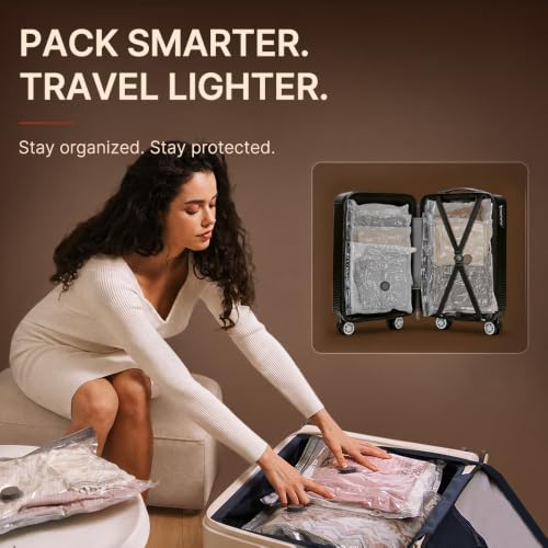 Travel Vacuum Bags with Rechargeable Pump (9 Combo Travel Size)