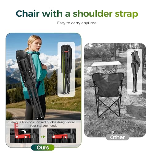 Oversized Camping Chair for Adult Lawn Chair for Outdoor Camping (Black)