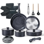 Ceramic Cookware Set (Rock Stone Black)