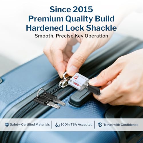 Small Size TSA Approved Luggage Locks (Silver 2 Pack)