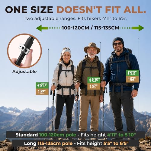 Trek Z Hiking Trekking Poles (Cork Black / 100–120 cm (for Height: 4’11” to 5’10”))