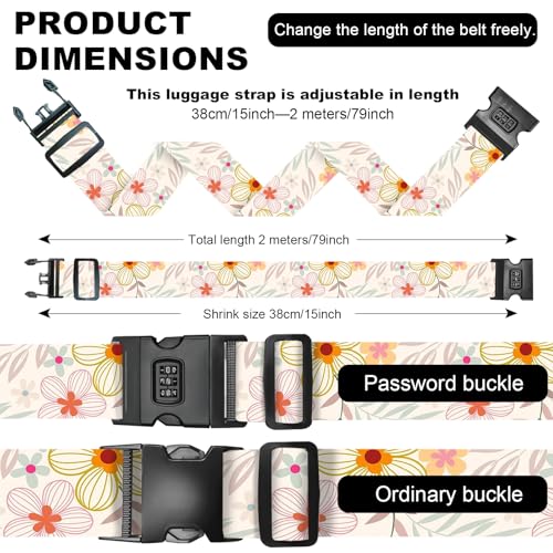 2 Pack Luggage Straps (Flowers / 2 Pack)