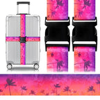 Luggage Straps for Suitcases Adjustable Travel Belt (Purple-red tree)