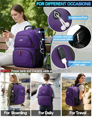 Travel Backpack (18.4 Inch / Purple)