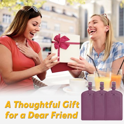 3 Pack Luggage Tags for Suitcases (Royal Purple)
