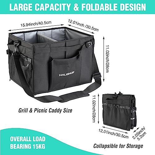 Large Grill and Picnic Caddy with Paper Towel Holder
