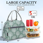 Lunch Bag for Women Insulated Lunch Box Corduroy Lunch Tote Cooler for Travel Work Picnic (Dandelion)