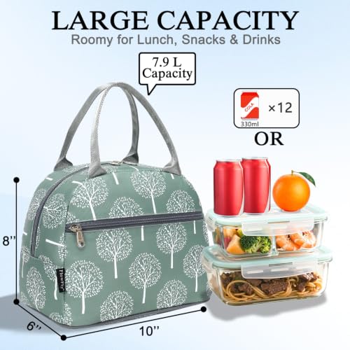 Lunch Bag for Women Insulated Lunch Box Corduroy Lunch Tote Cooler for Travel Work Picnic (Dandelion)
