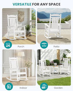 HDPE Oversized Rocking Chair Outdoor (White / 1 Pack)