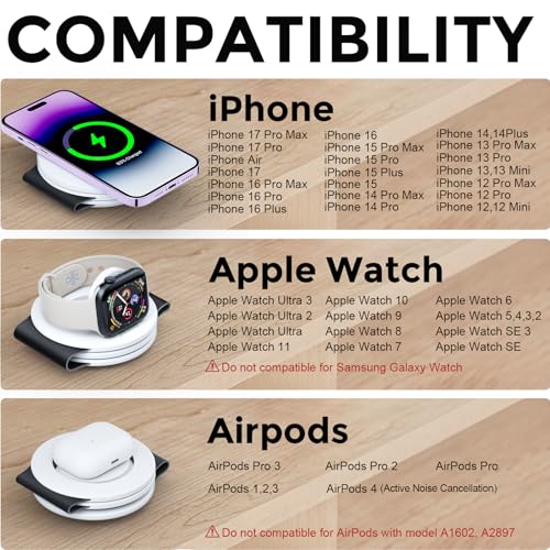 3IN1 Wireless Charging Station for iPhone (Black&White)