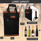 Two Bottle Wine Bag Carrier (Black)