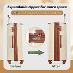 6 Piece Luggage Set (White Brown / 6-Piece Set)