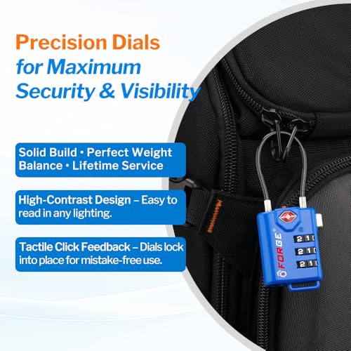 TSA Approved Luggage Locks (Blue 2 Pack)