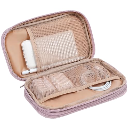 Electronics Travel Organizer Cord Case (Medium / Peach Pink)
