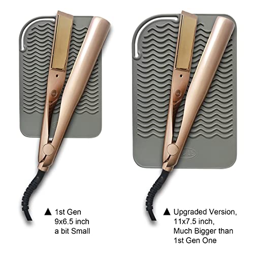 11" X 7.5" Large Size Heat Resistant Silicone Travel Mat for Hair Straighteners (5.6 Ounce)