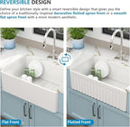 33"x18" White Farmhouse Kitchen Sink (33"x18"x10" / White)