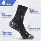 Light Compression Socks for Men Cotton Crew Socks Breathable Moisture Wicking Cushion Running Hiking Socks 3 (Large / Z-white(3 Pairs))