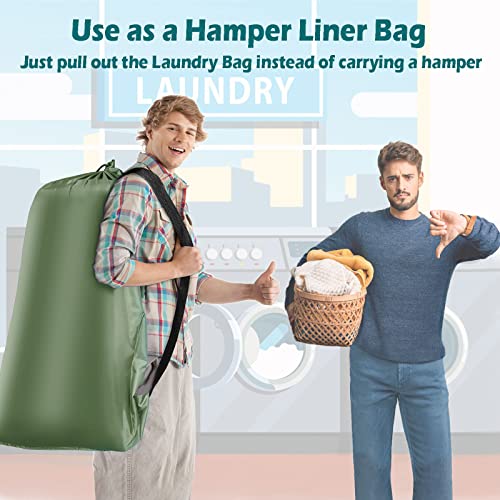 Heavy Duty Laundry Bag (Green / 41" x 28" x 1")