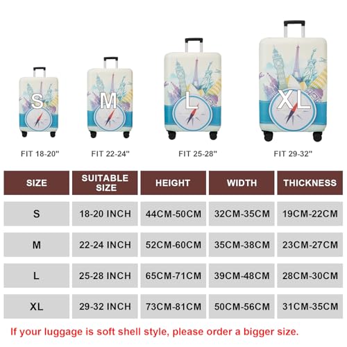 Travel Luggage Cover Suitcase Cover Protector Skins 18 (compass / L (for 25--28 inch luggage))