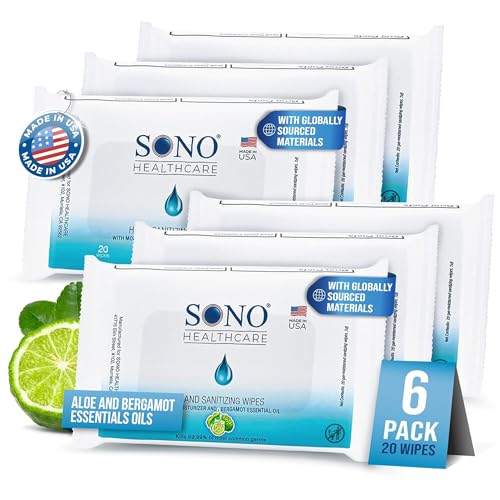 Alcohol Free Sanitizing Hand Wipes with Bergamot & Aloe Essential Oil (Soft Pack)