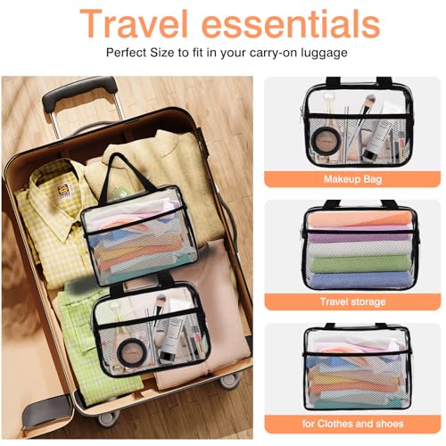 2PCS TSA Approved Clear Travel Toiletry Bags For Men Women (2PCS Middle)