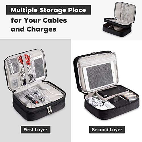 Electronics Travel Organizer (Large / Three layer-Black)