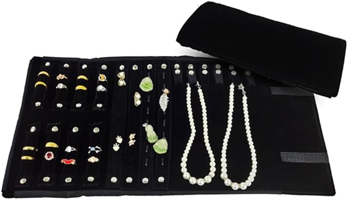 Velvet Travel Jewelry Case Roll Bag Organizer - Image 5
