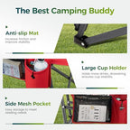 Oversized Camping Chair for Adult Lawn Chair for Outdoor Camping (Red-2)
