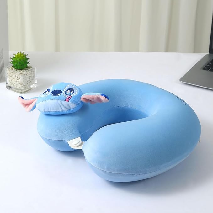 MINISO Disney Stitch Travel Pillow 100% Pure Memory Foam Neck Pillow, Airplane - Image 6